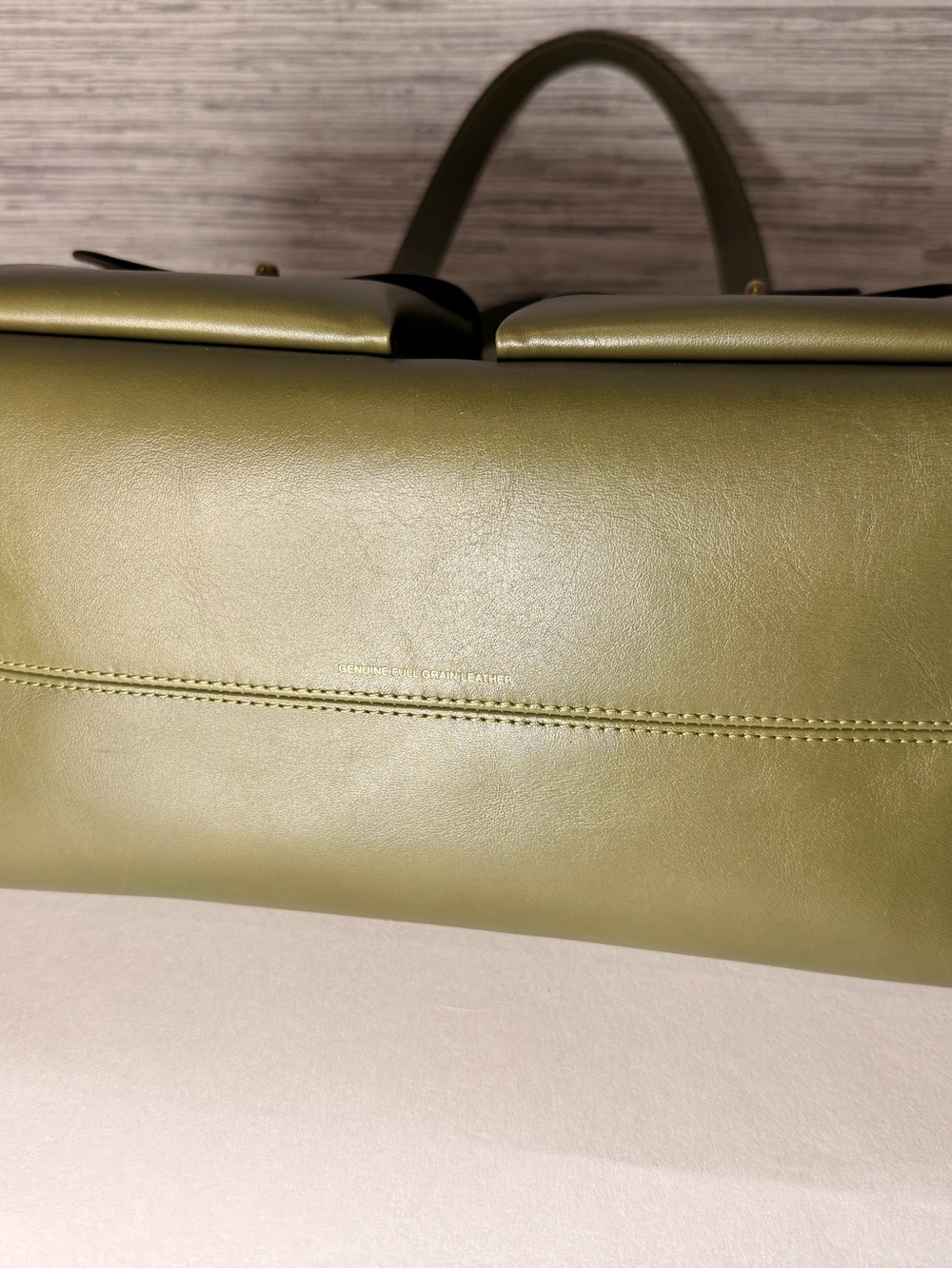 NWOT Coach Twin Turnlock Olive Green Leather Shoulder Bag - Picture 6 of 6
